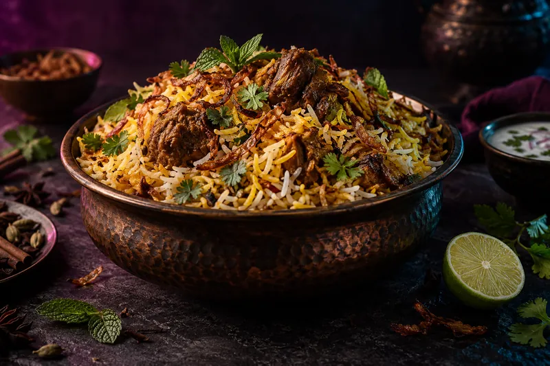 Meat biryani