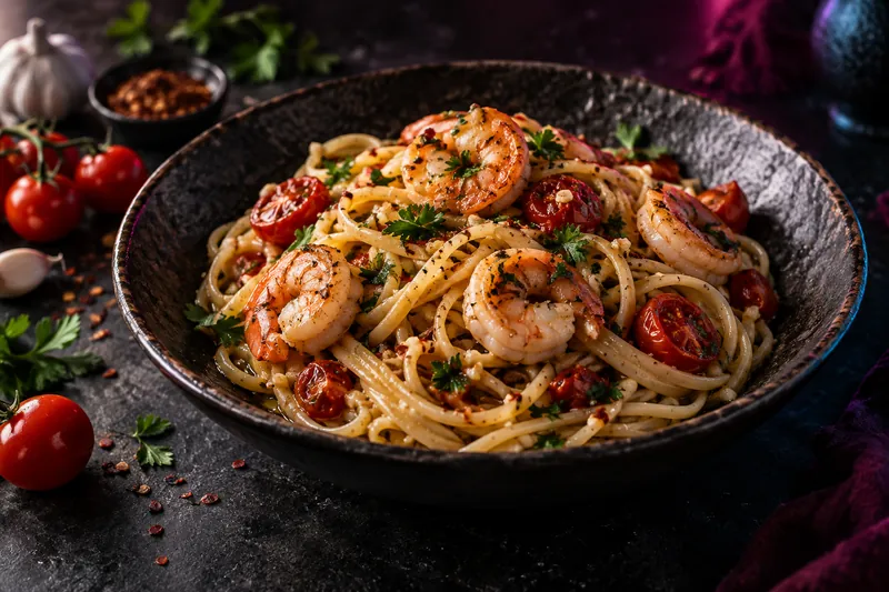 Pasta with shrimps